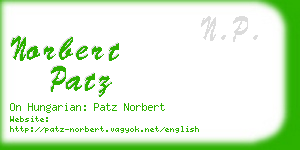 norbert patz business card